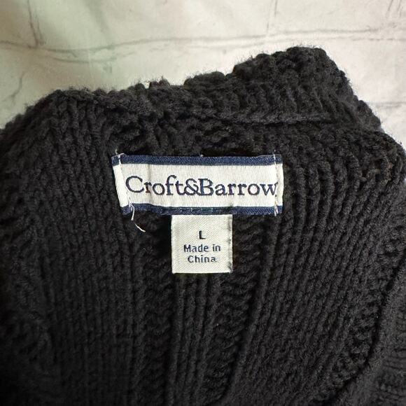 Croft & Barrow Black Button Up Sweater Cardigan, Large, Pre-Owned - Picture 3 of 5